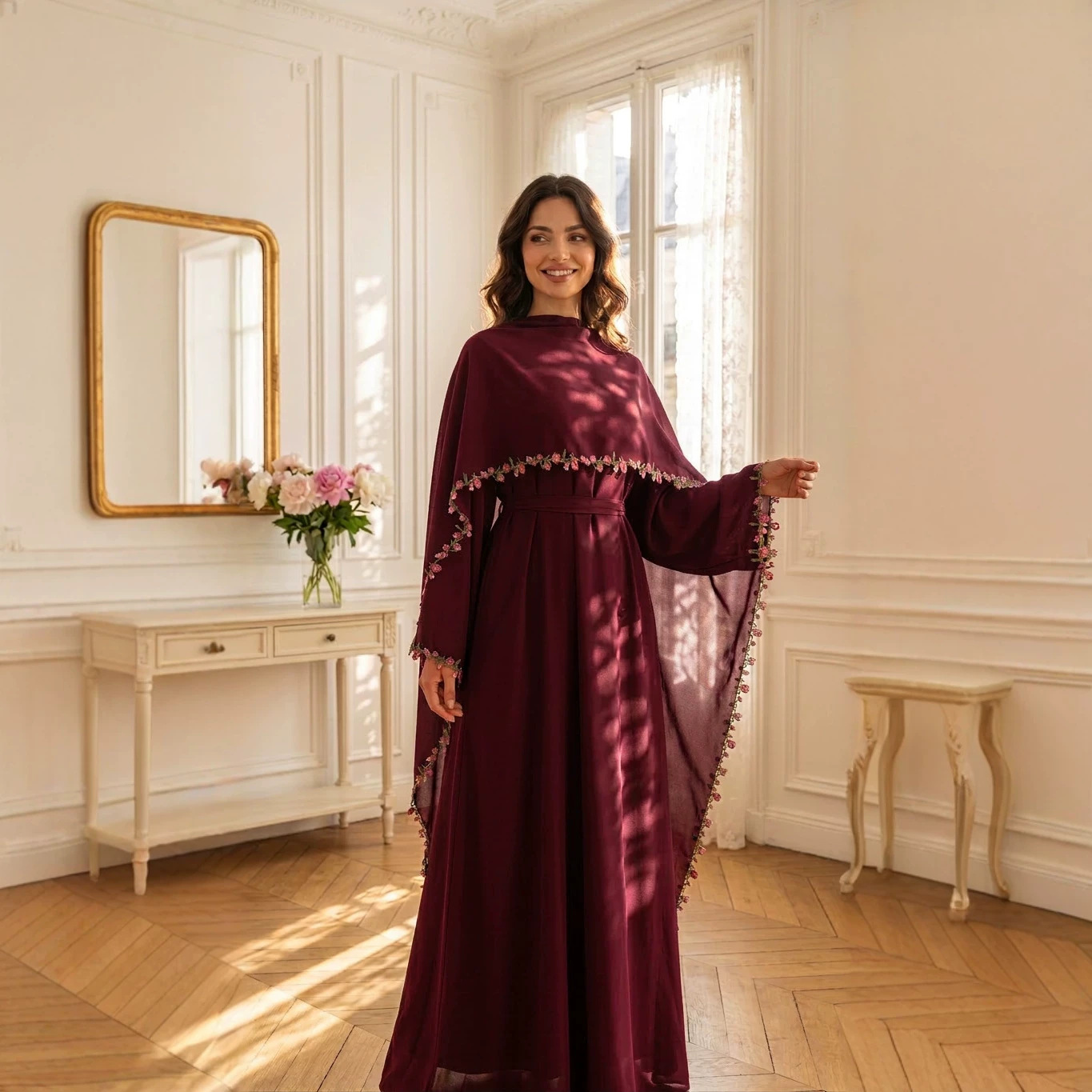 Embroidery Kebaya - Ensembles de robes Abayas brodées élégantes