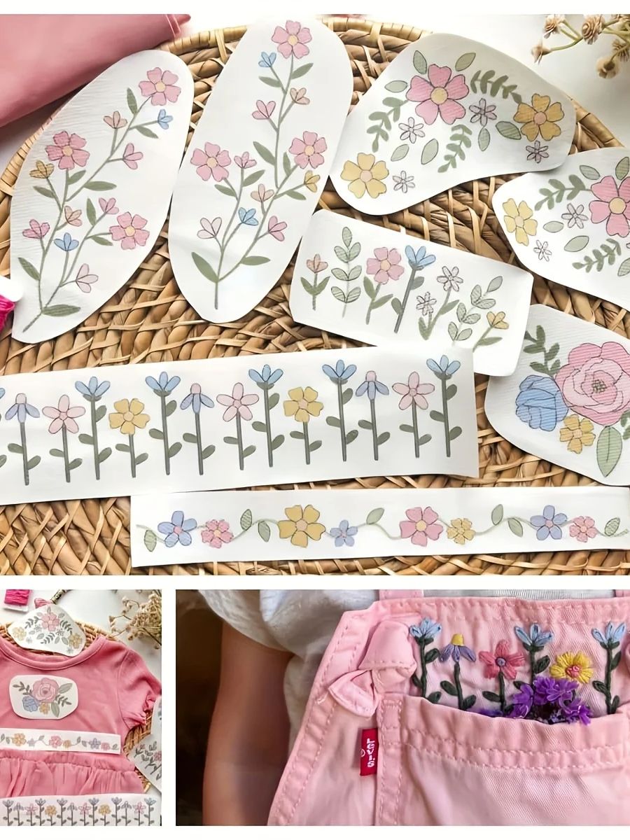 Embroidery Meaning - 1 lot de 8 pièces graphiques