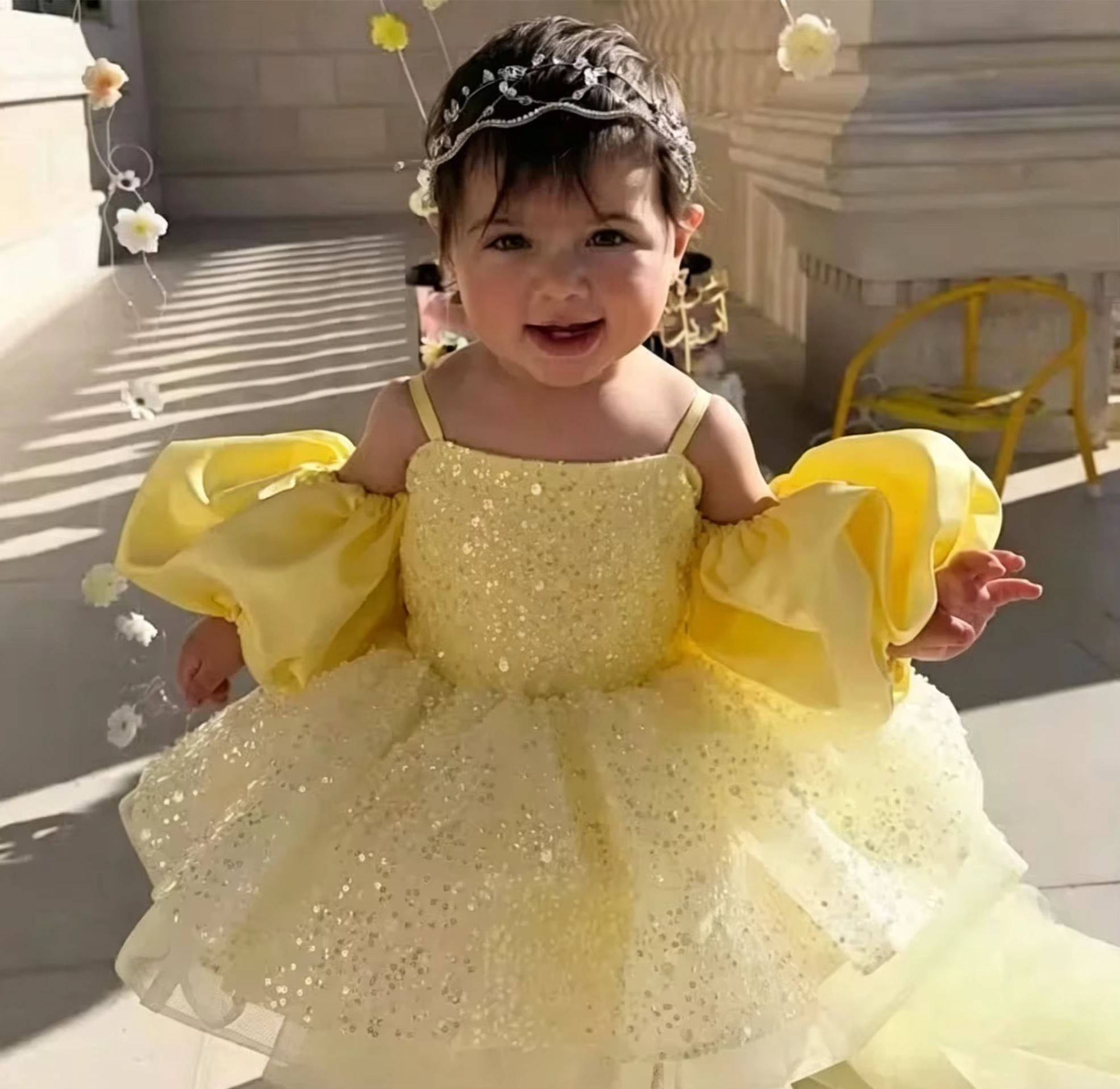 Embroidery Yellow Dress - Robes de demoiselle d'honneur jaunes mignonnes