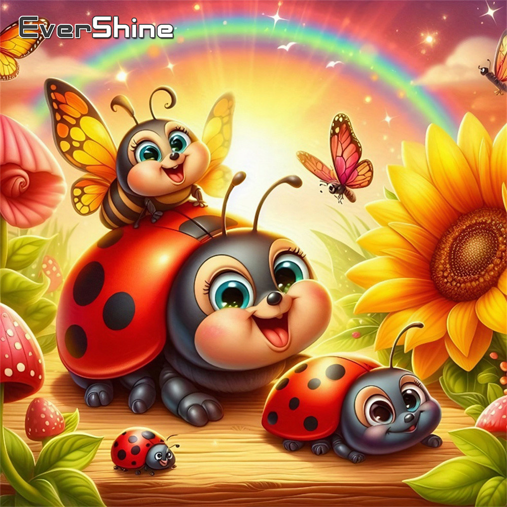 Embroidery Lady Bug - Mosaïque de diamants Evershine, coccinelle, animal,