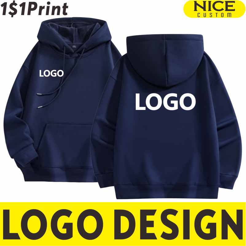 Embroidery Design Logo - Sweats à capuche en velours avec