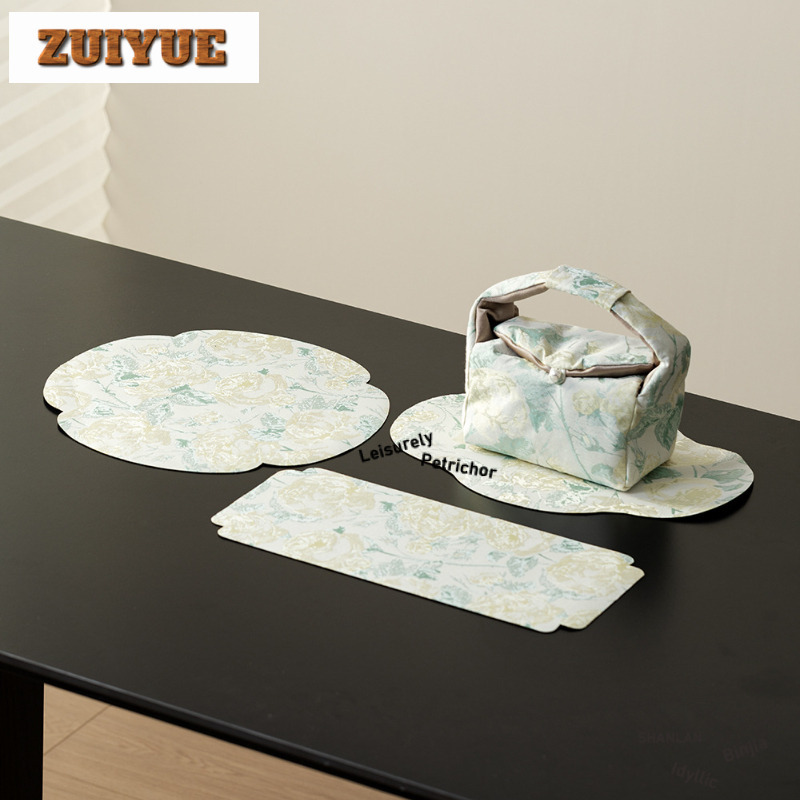 Embroidery Rose - Tapis de Table à thé en