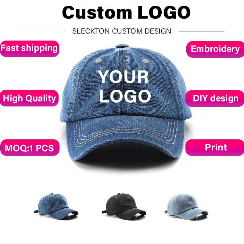 Embroidery Design Logo - SLECKBOU- Casquette de baseball brodée avec