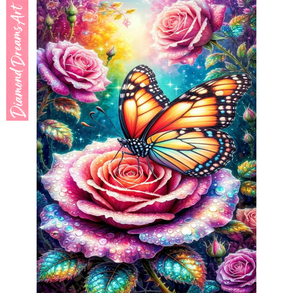 Embroidery Rose - Nouvelle Arrivée Mosaïque Diamant Papillon 5D