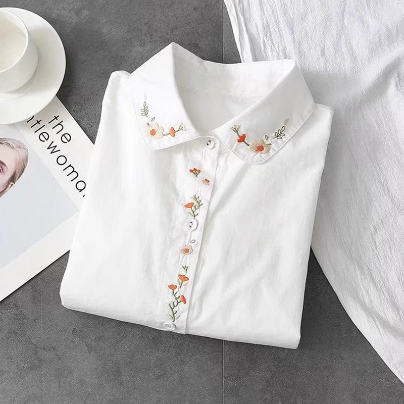 Embroidery Online - Chemises blanches en pur coton pour