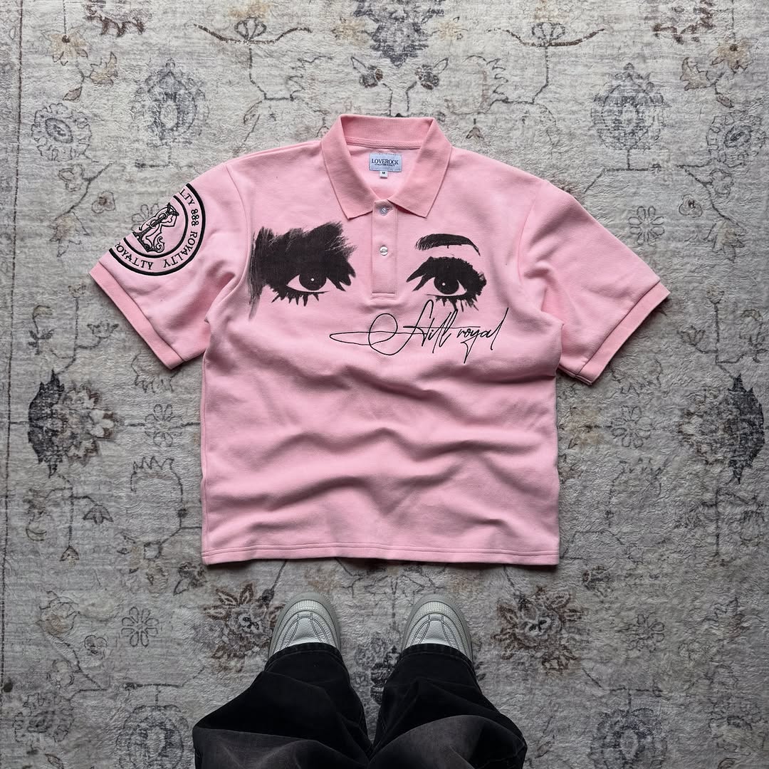 Embroidery Design Logo - Polo de style rétro américain, avec