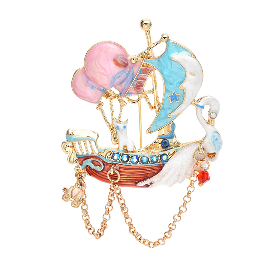 Embroidery Bali - Babay romantique cygne bateau broches pour