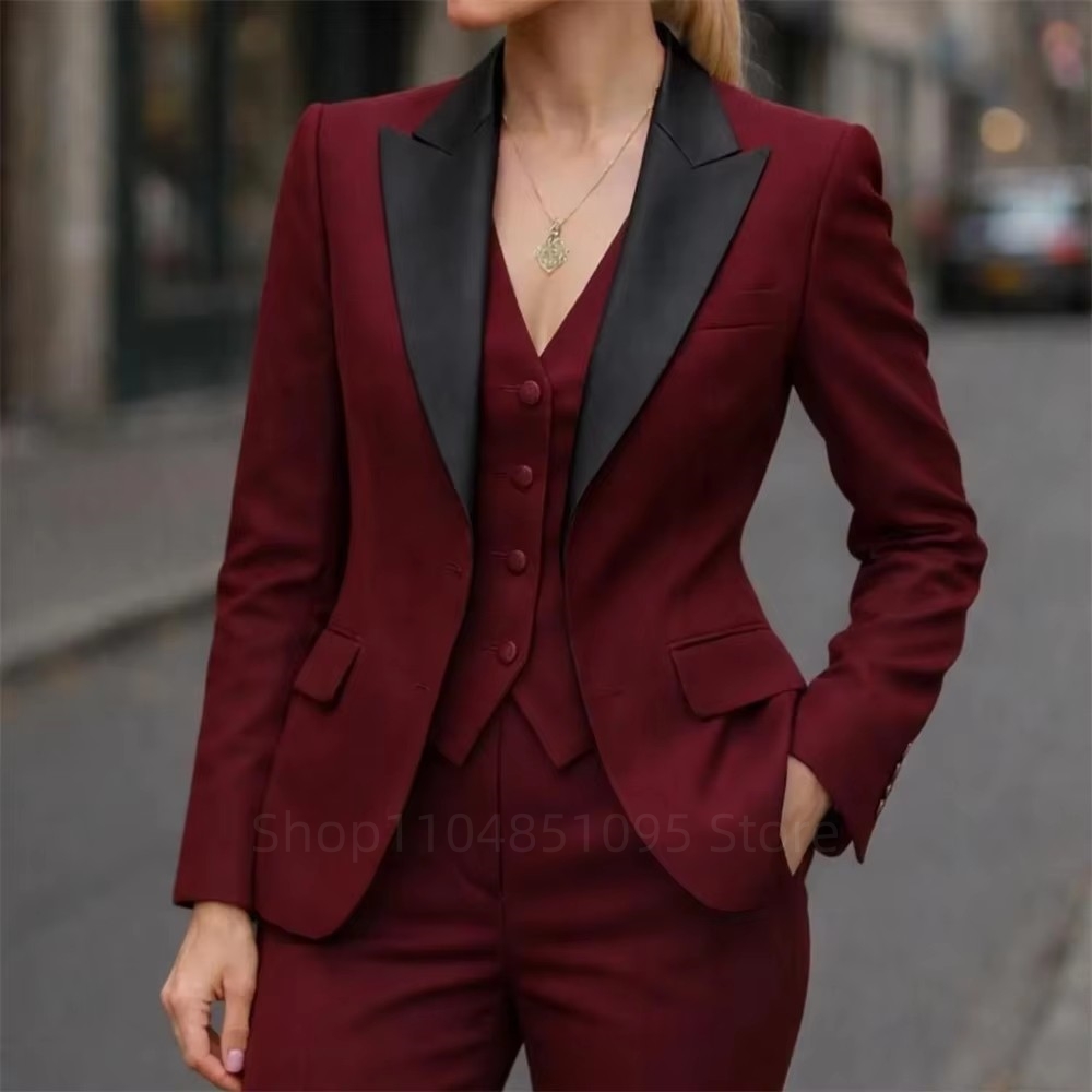 Embroidery Online - Ensemble tailleur-pantalon 3 pièces élégant pour