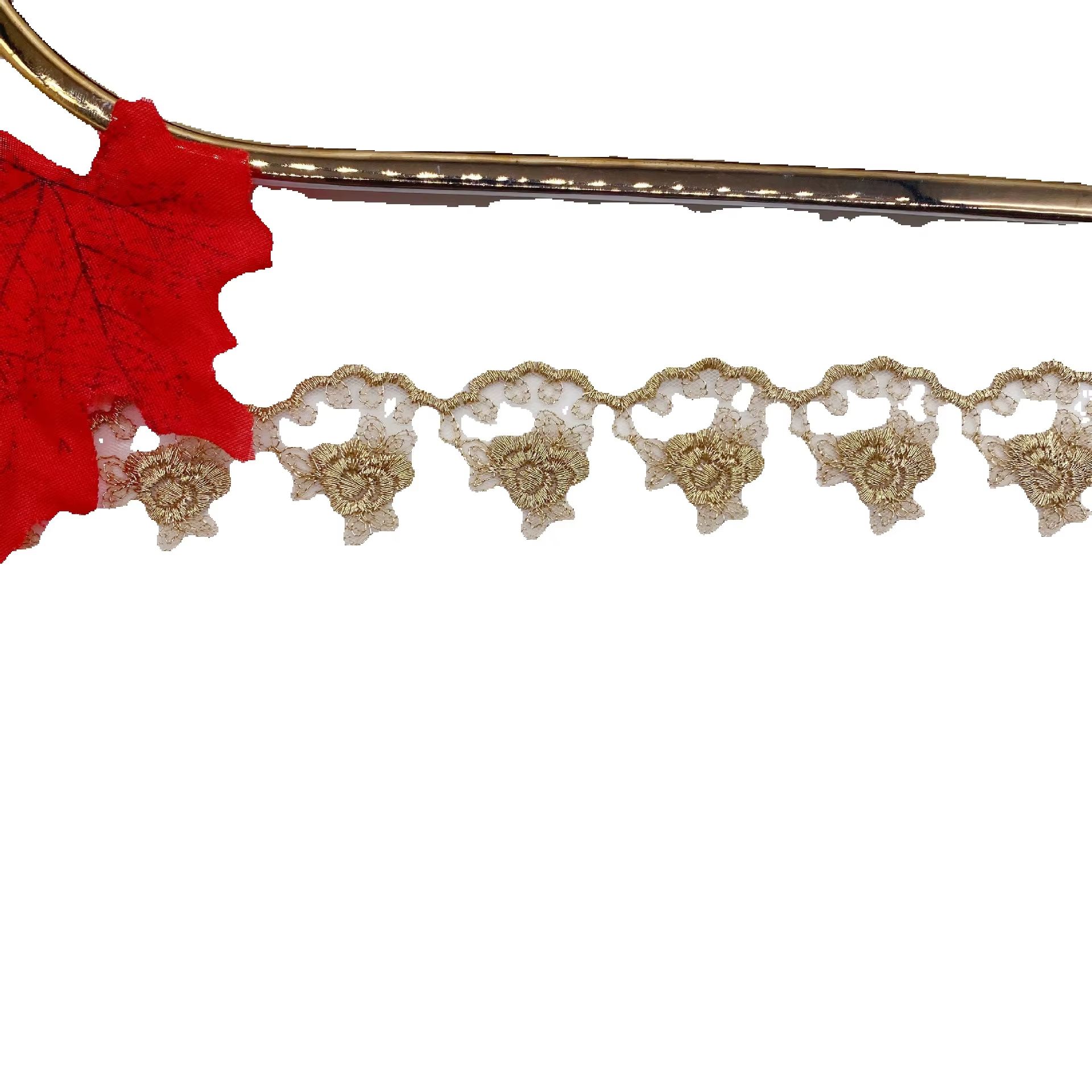 Embroidery Rose - Broderie en fil d'or, dentelle en