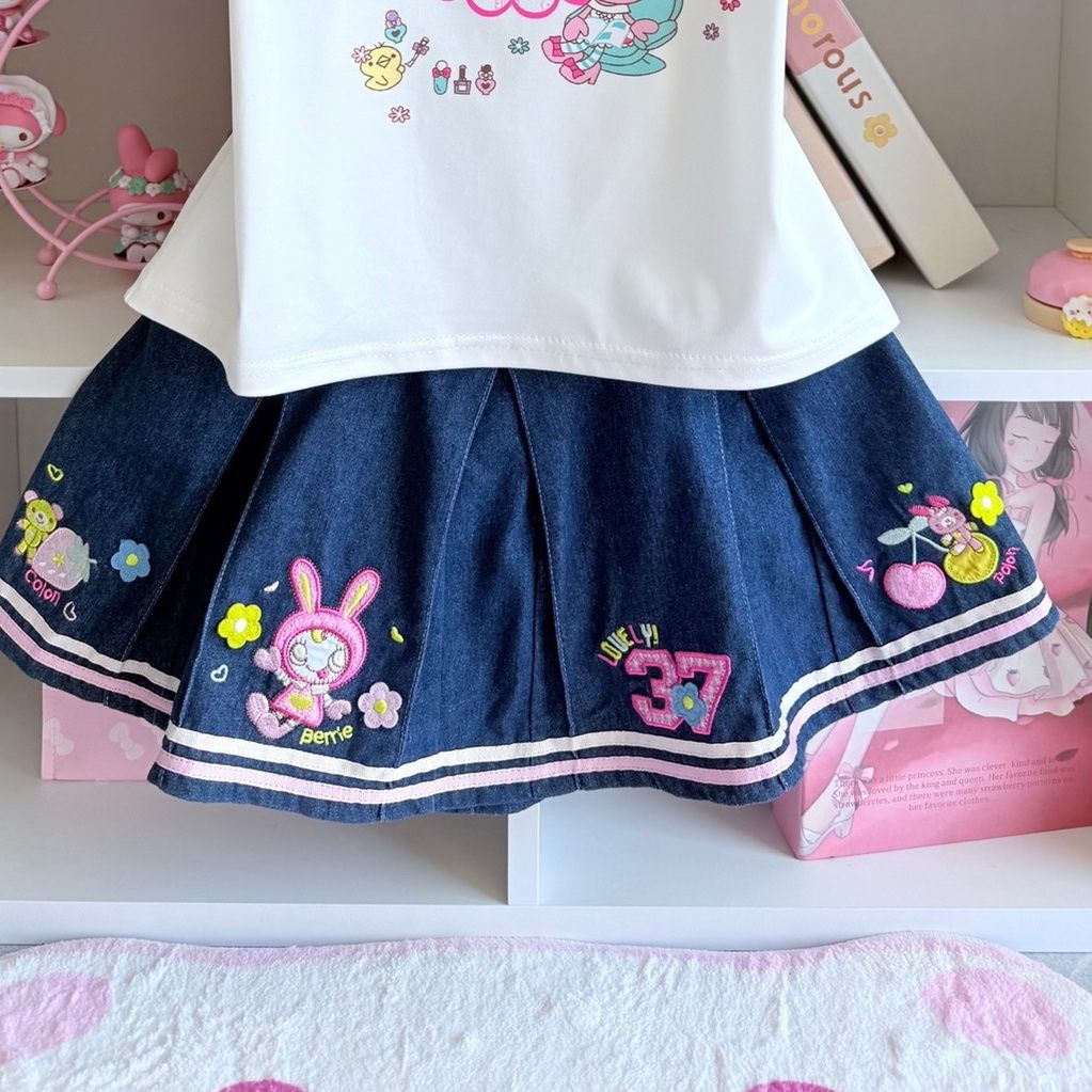 Ensemble jupe douce japonaise, - Embroidery Cotton Shirt avis et prix