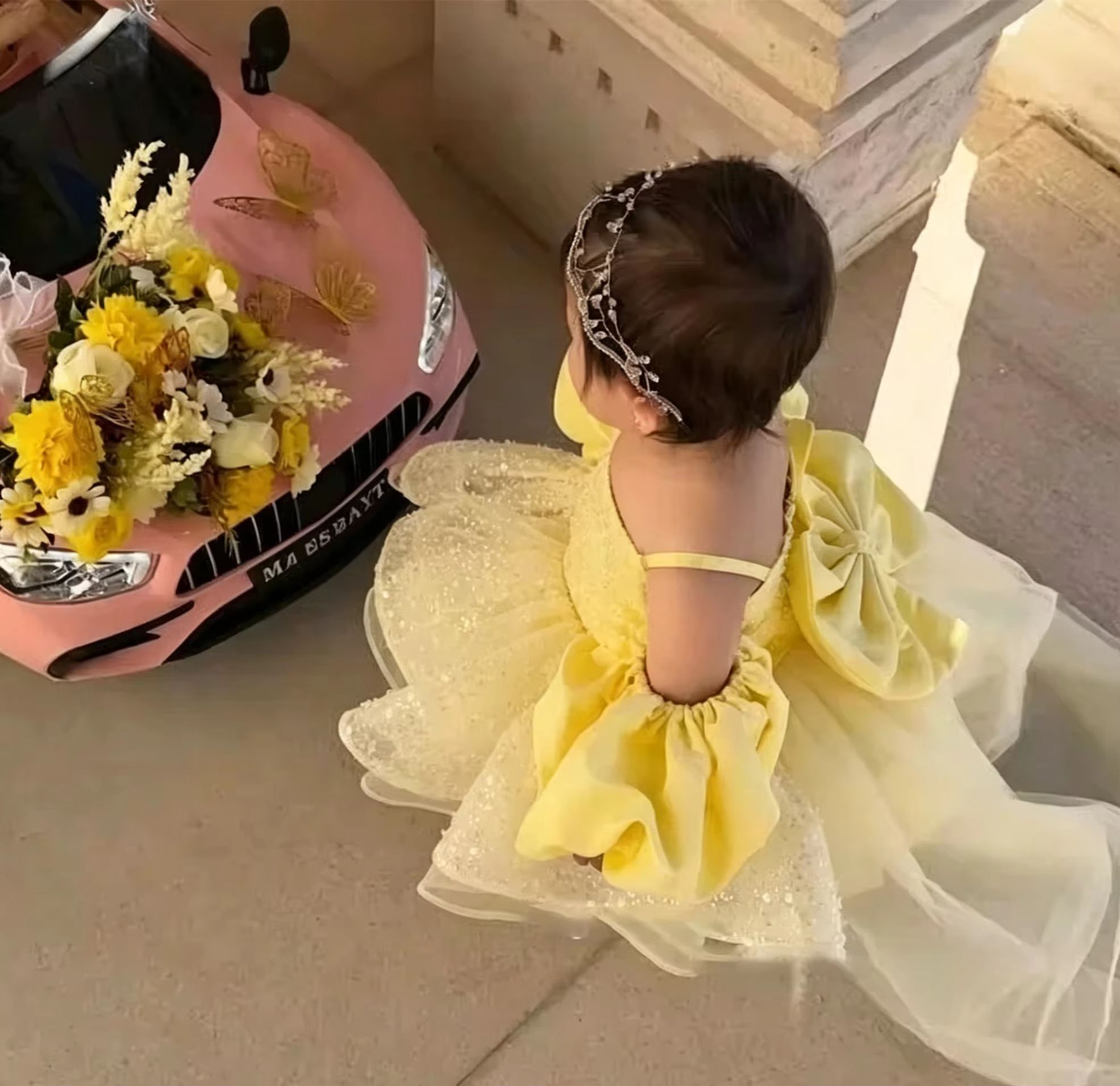 Robes de demoiselle d'honneur  - Embroidery Yellow Dress avis et prix