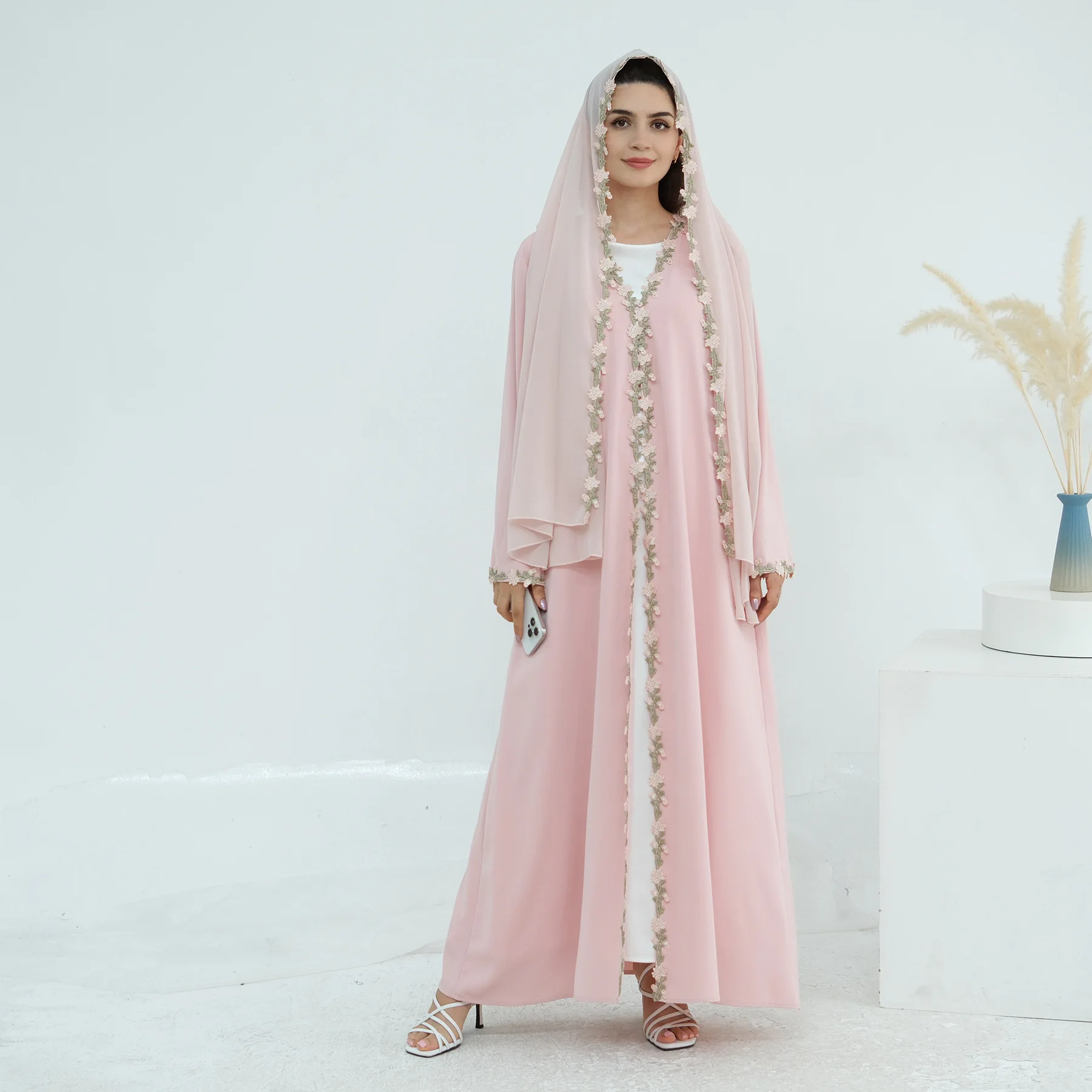 Robe Kimono Abaya Broderie Ram - Embroidery Kebaya avis et prix