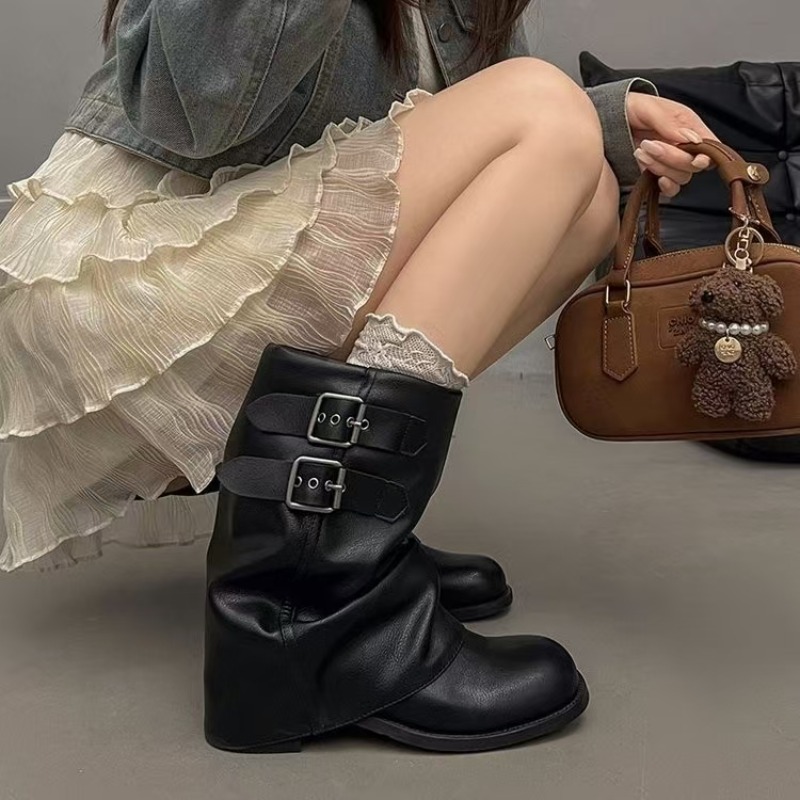 Bottes mi-mollet noires pour f - Embroidery Garments avis et prix