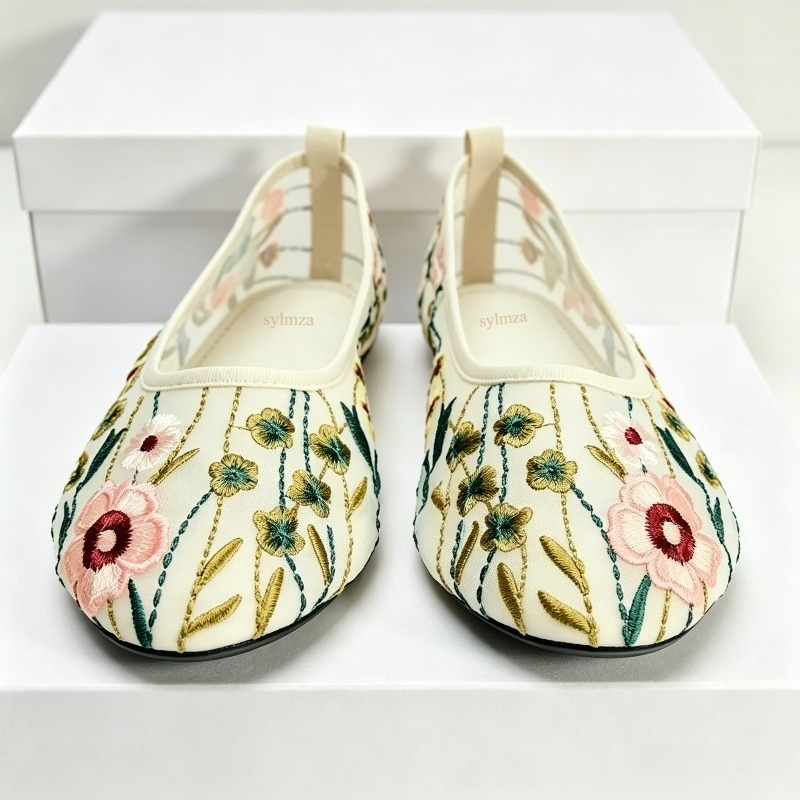 Bout rond maille ballerines ch - Embroidery Meaning avis et prix