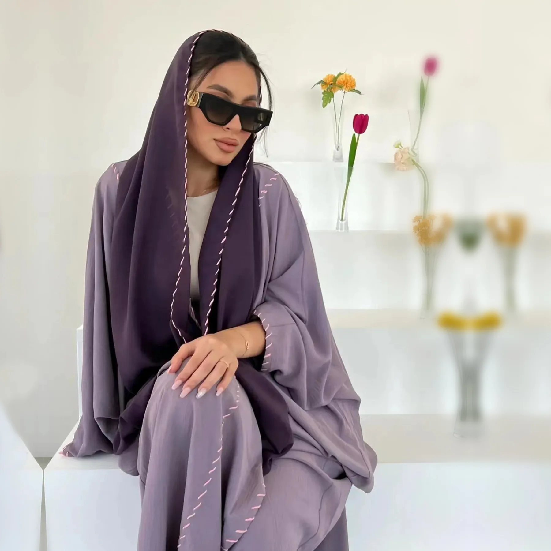 Maroc Kimono ouvert Abayas lux - Embroidery Kebaya avis et prix
