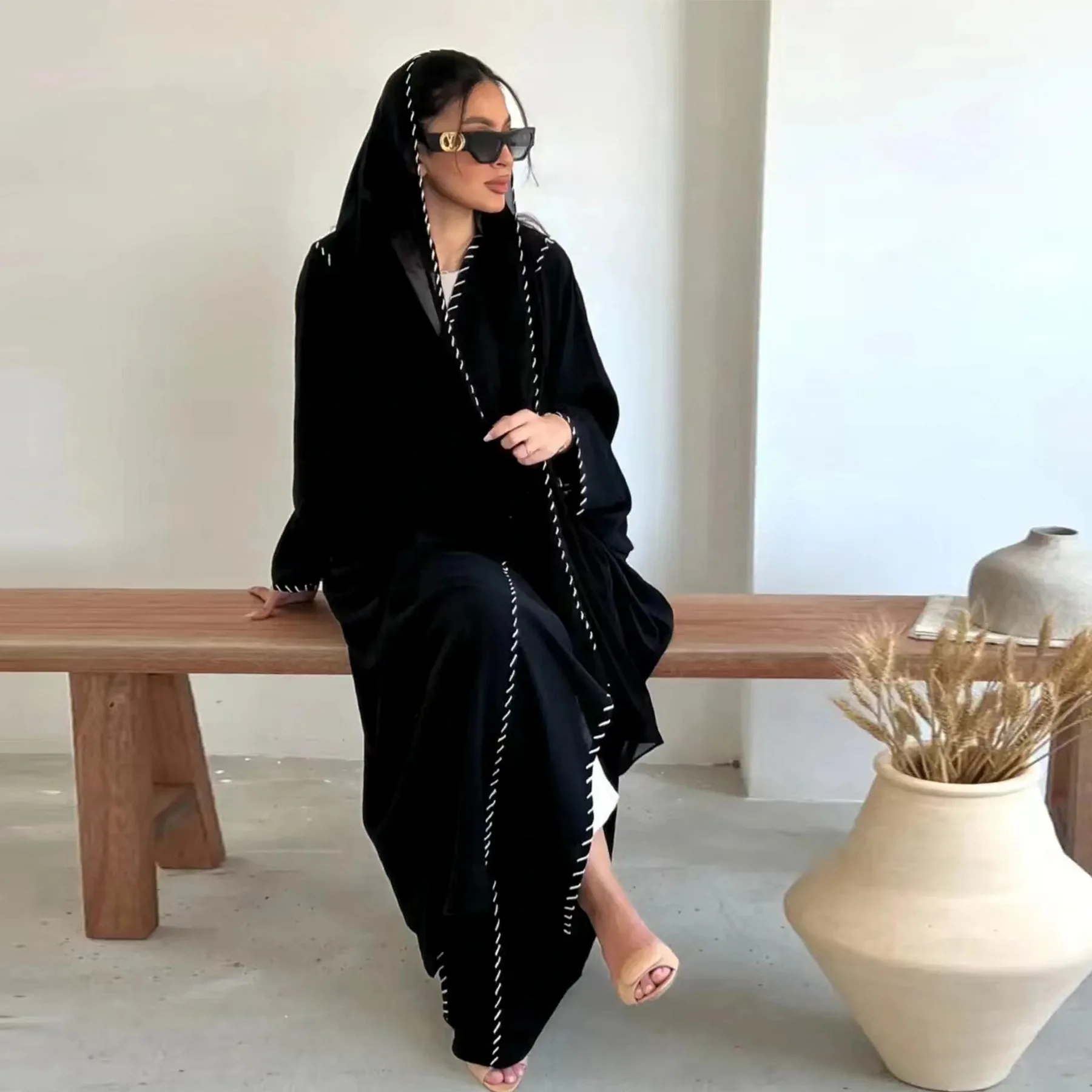 Maroc Kimono ouvert Abayas lux - Embroidery Kebaya avis et prix