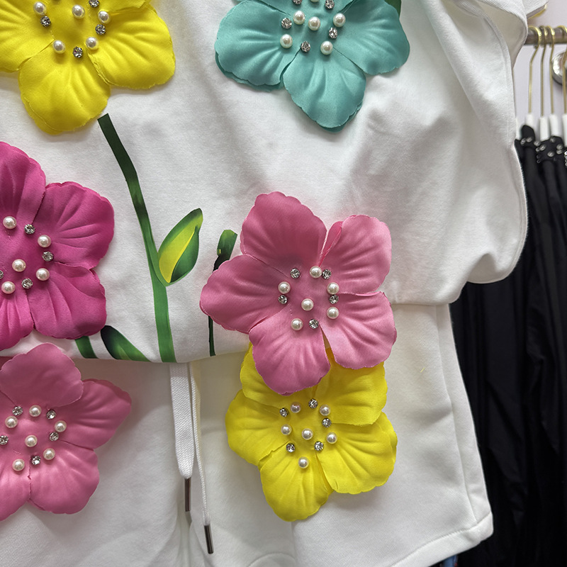 T-shirt d'été à fleurs colorée - Embroidery Cotton Shirt avis et prix