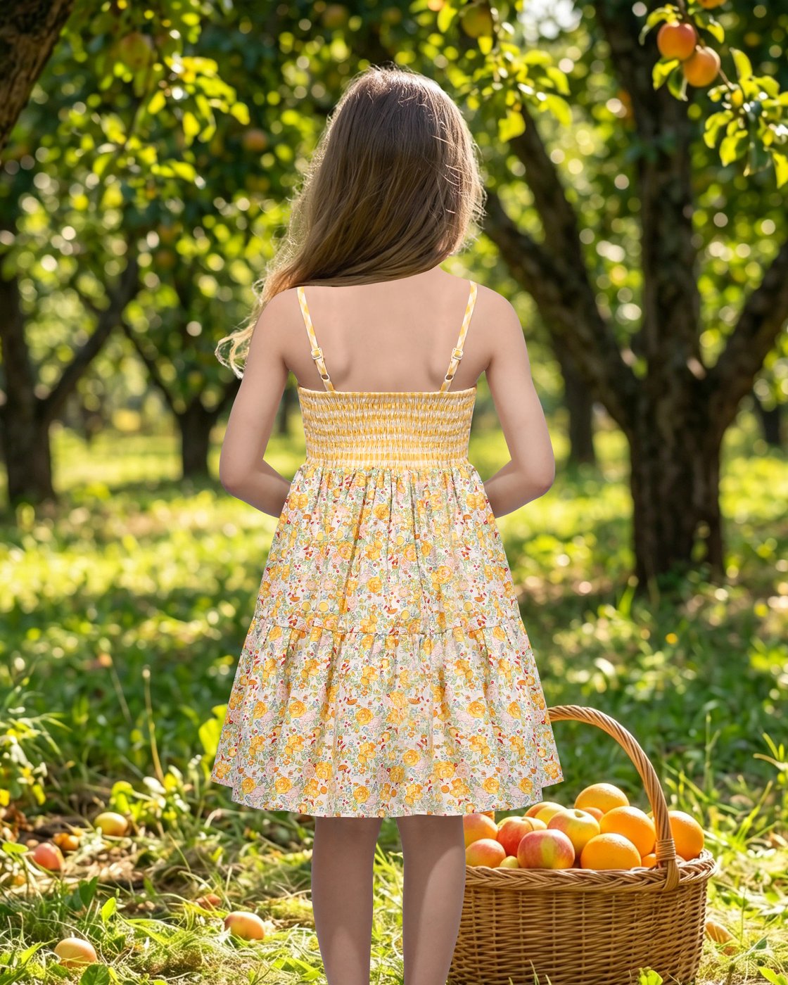 Robe pour filles en coton jaun - Embroidery Yellow Dress avis et prix