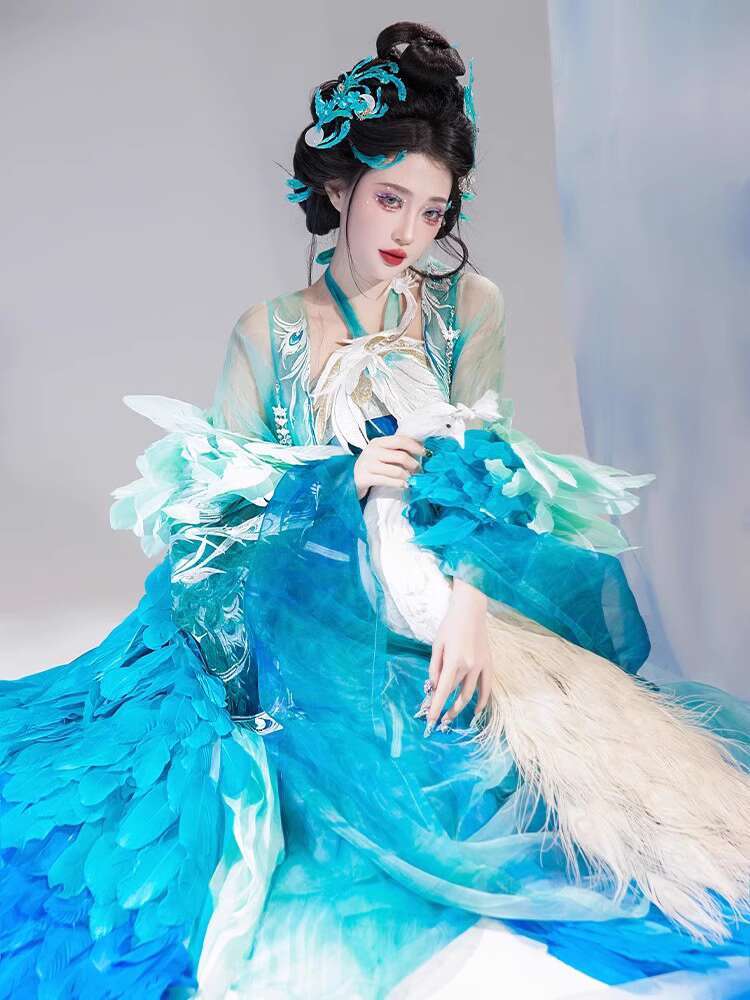Nouveau paon Hanfu femmes mode - Embroidery Cotton Shirt avis et prix