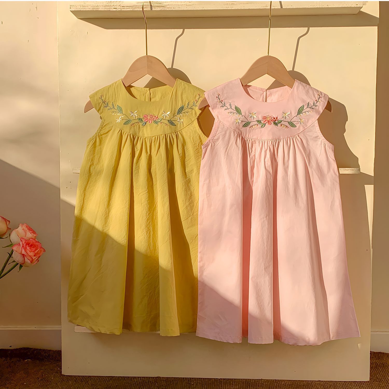 Robes d'été décontractées pour - Embroidery Yellow Dress avis et prix