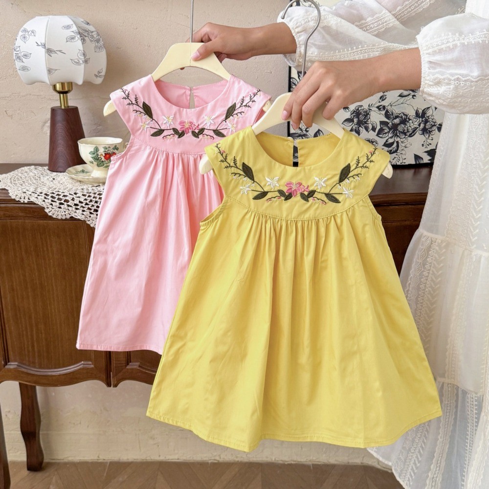 Robes d'été décontractées pour - Embroidery Yellow Dress avis et prix